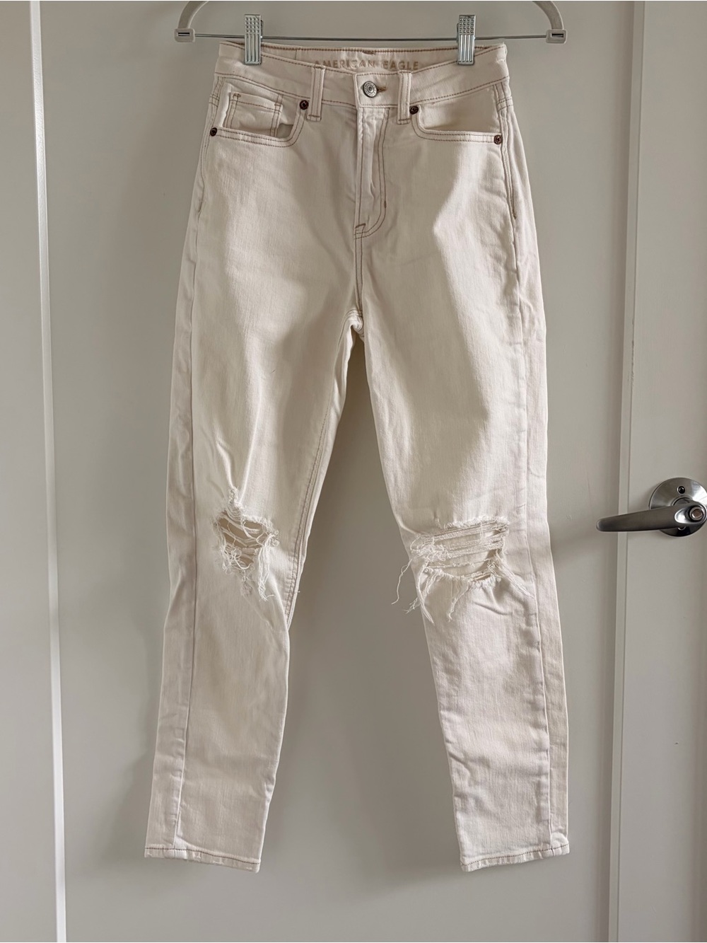 American Eagle Outfitters Cream Colored Jeans